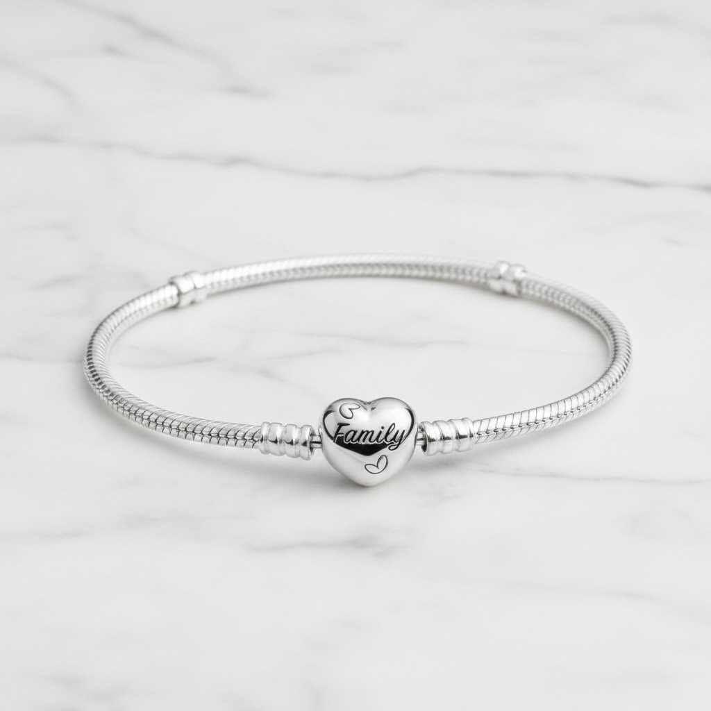 Charm Bracelet Sterling Silver 925 Snake Chain Bracelet "Tuana" - Image 3