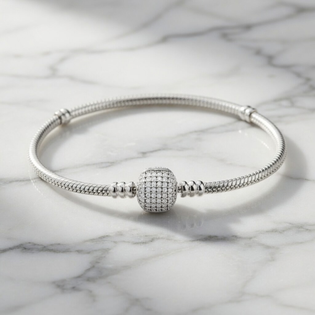 Charm Bracelet Sterling Silver 925 Snake Chain Bracelets "Zara" - Image 2