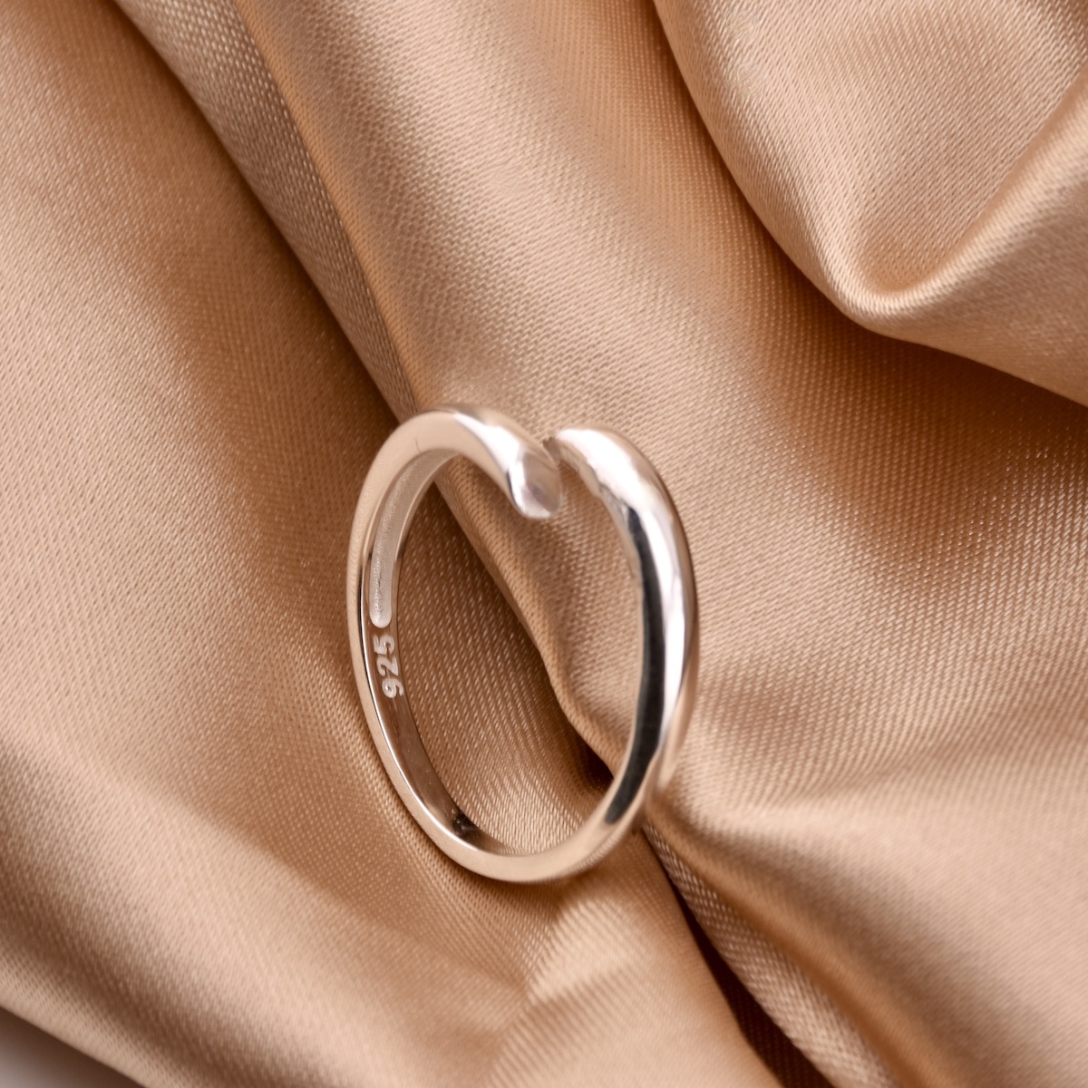 Sterling Silver 925 Minimalist Open Cuff Ring "Essentials" - Silver Image 3