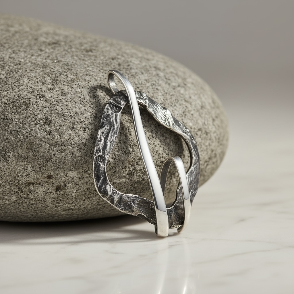 Sterling Silver 925 Oxidised Pendant "Abstract Harmony" - Image 2