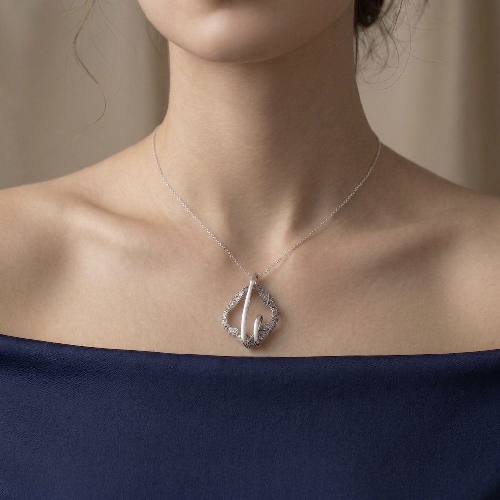 Sterling Silver 925 Oxidised Pendant "Abstract Harmony" - Image 3