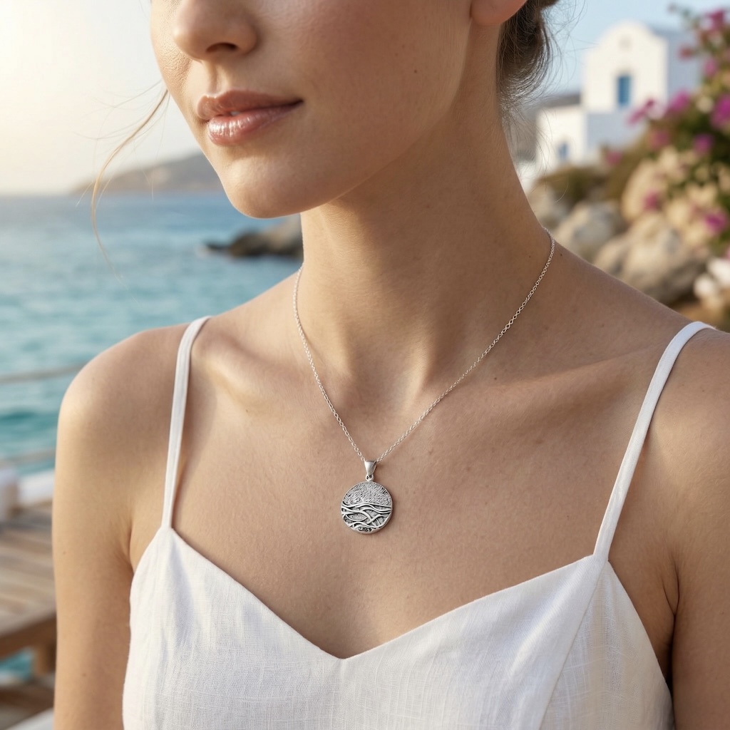 Sterling Silver 925 Round Pendant “Thunder Storm” - Image 3