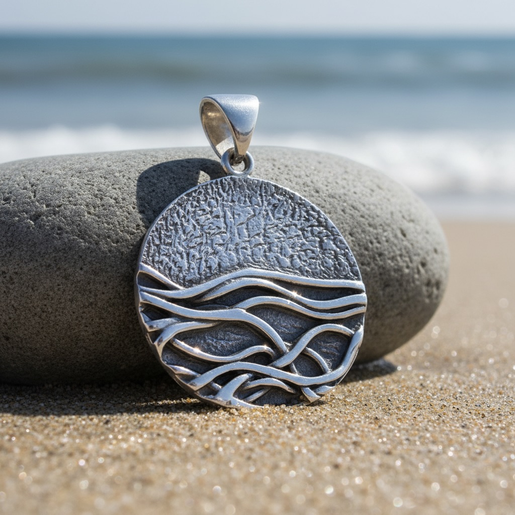 Sterling Silver 925 Round Pendant “Thunder Storm” - Image 2