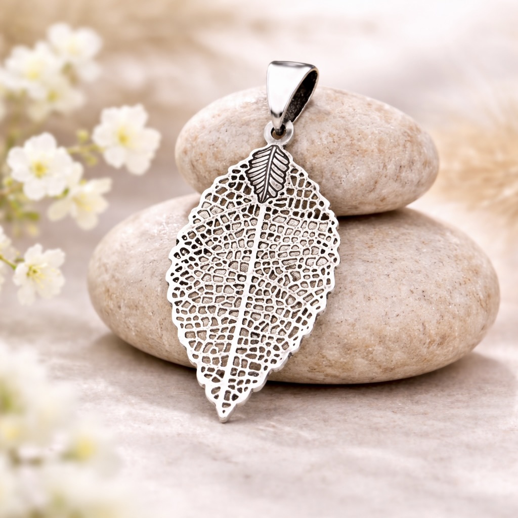 Sterling Silver 925 Leaf Pendant “Silver Nature” - Image 2