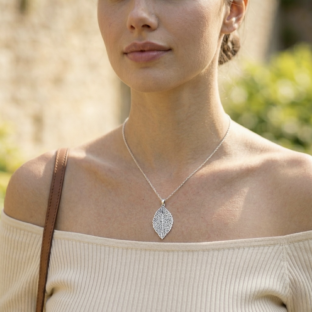 Sterling Silver 925 Leaf Pendant “Silver Nature” - Image 3