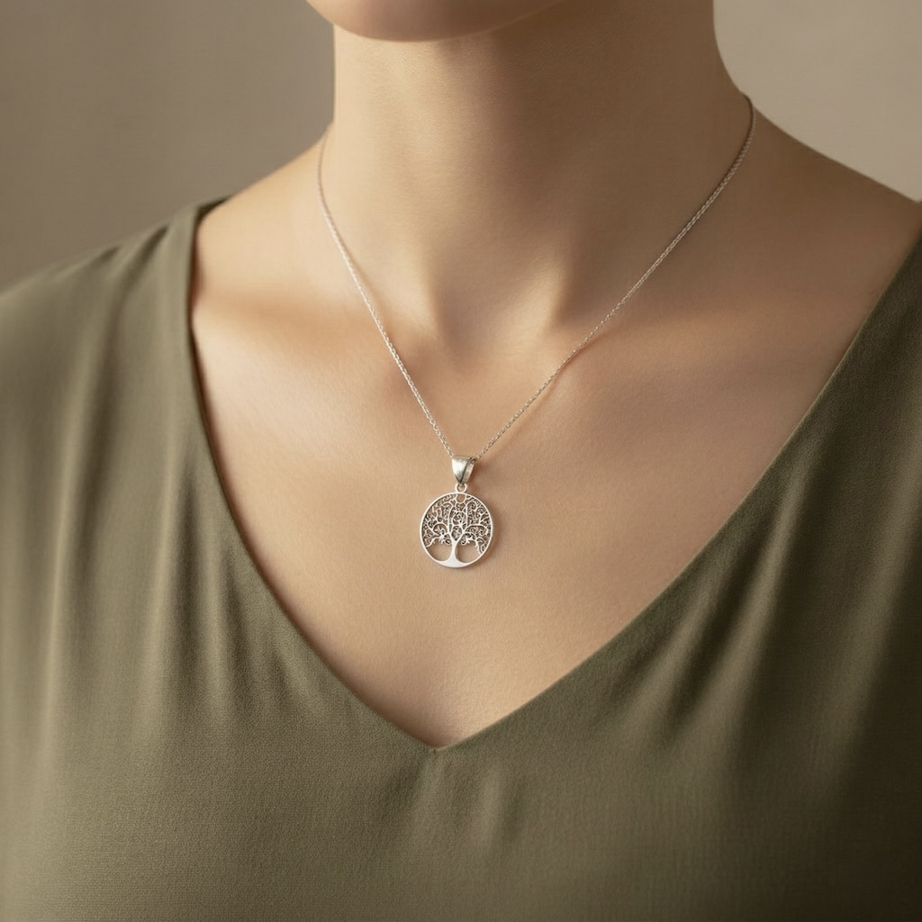 Sterling Silver 925 Tree of Life Pendant "Gaia" - Image 3