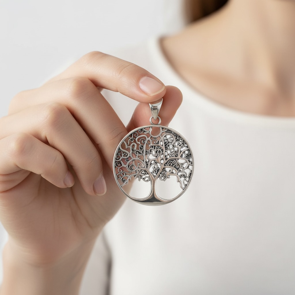 Sterling Silver 925 Tree of Life Pendant "Gaia" - Image 4