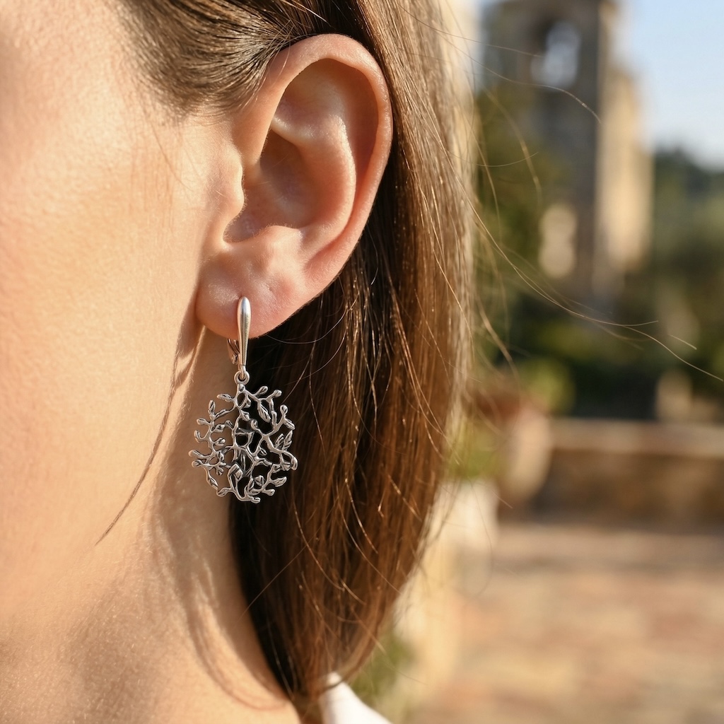 Sterling Silver 925 Drop Earrings “Sea Coral” - Image 3