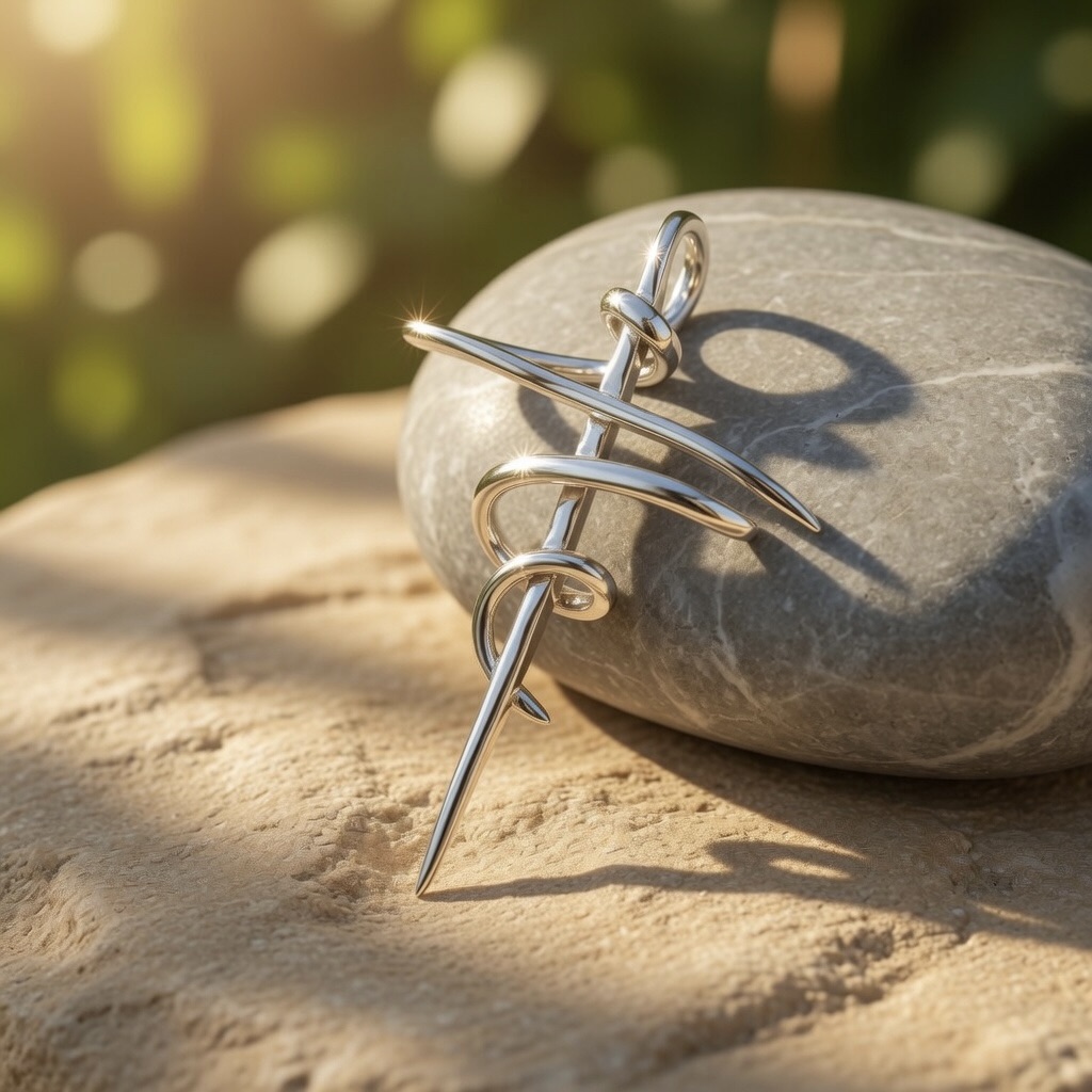 Sterling Silver 925 Cross Pendant "Braid" - Image 2