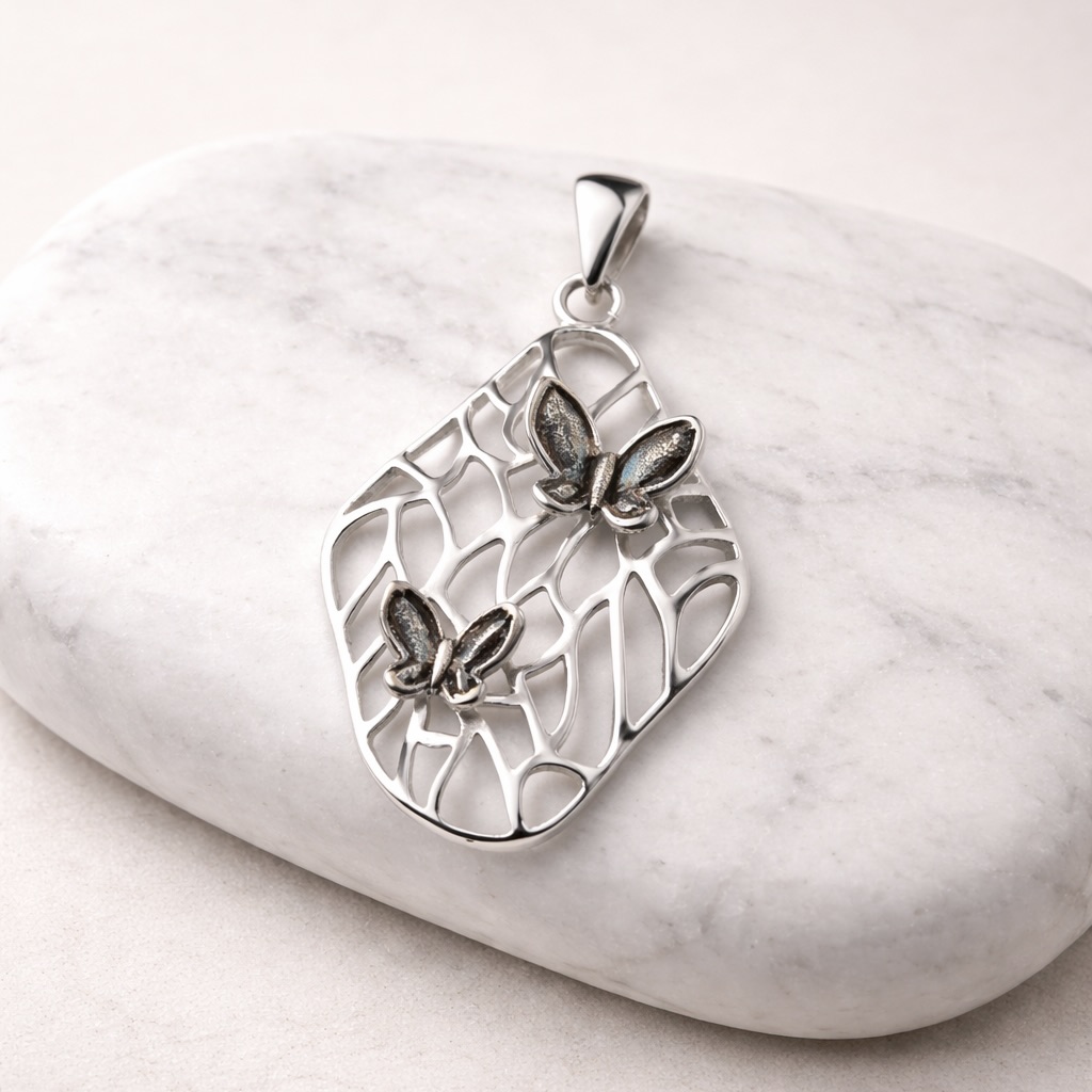 Sterling Silver 925 Butterfly Pendant "Aella" - Image 2