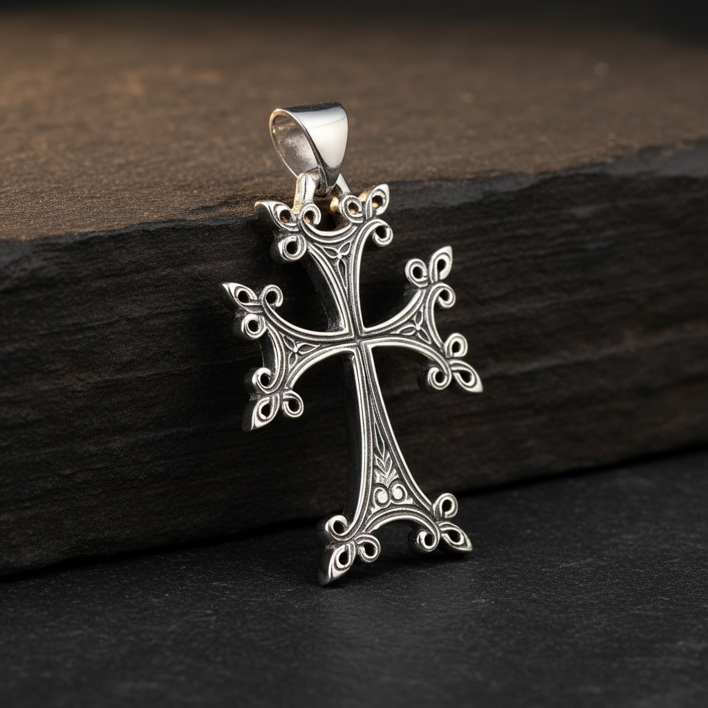 Sterling Silver 925 Ornate Oxidised Cross Pendant “Celtic Grace” - Image 2