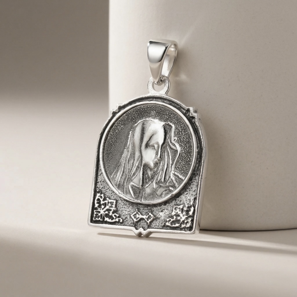 Sterling Silver 925 Virgin Mary Pendant “Chapel Grace” - Image 2