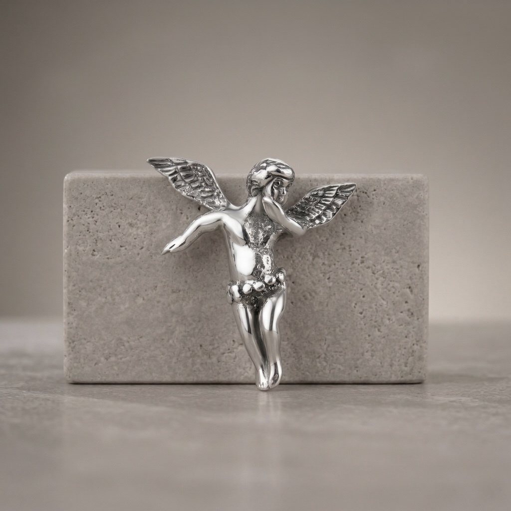 Sterling Silver 925 Guardian Angel Oxidised Pendant “Dancing Grace” - Image 2