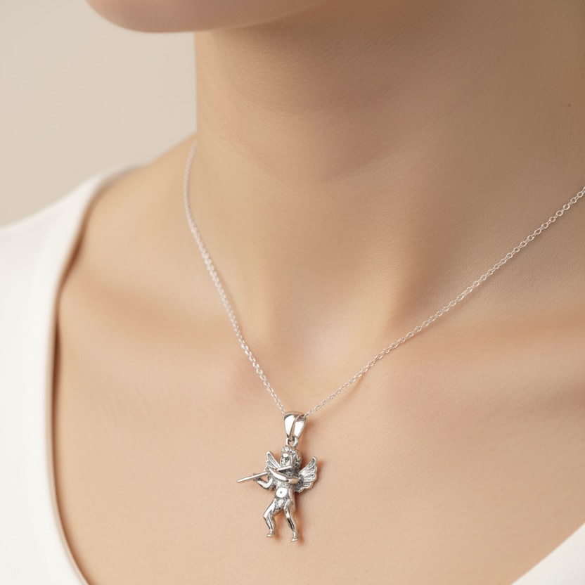 Sterling Silver 925 Flute Angel Pendant “Heavenly Melody” - Image 3