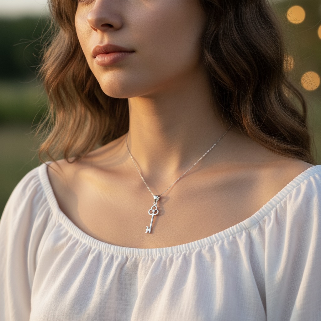 Sterling Silver 925 Key Pendant "Secret Door" - Image 3