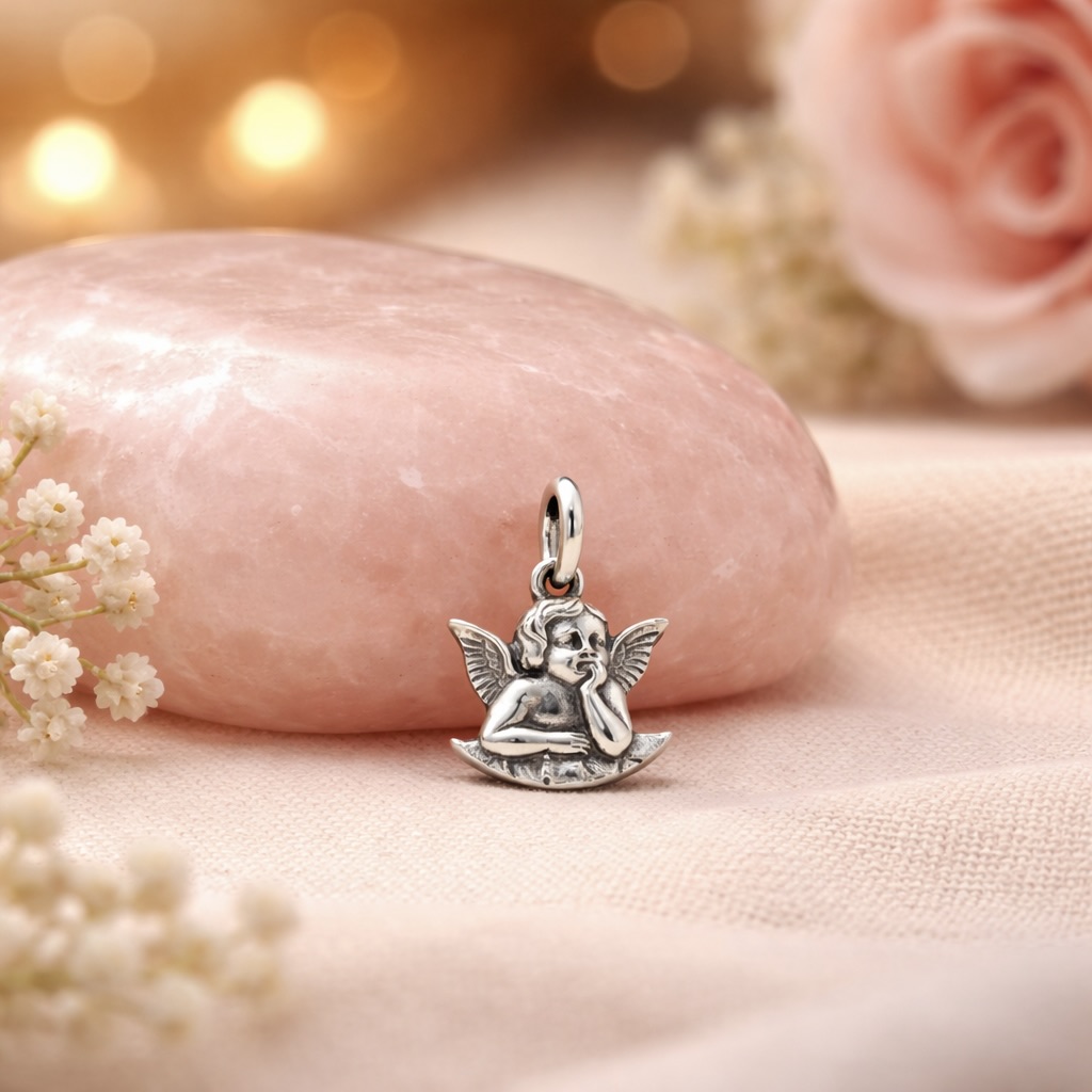 Sterling Silver 925 Cherub Angel Pendant "Little Guardian" - Image 2