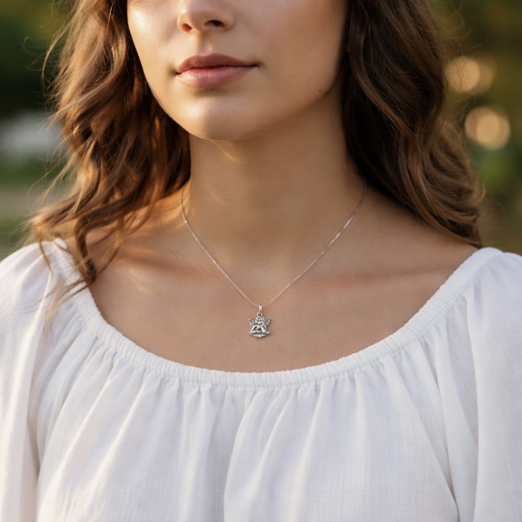 Sterling Silver 925 Cherub Angel Pendant "Little Guardian" - Image 3