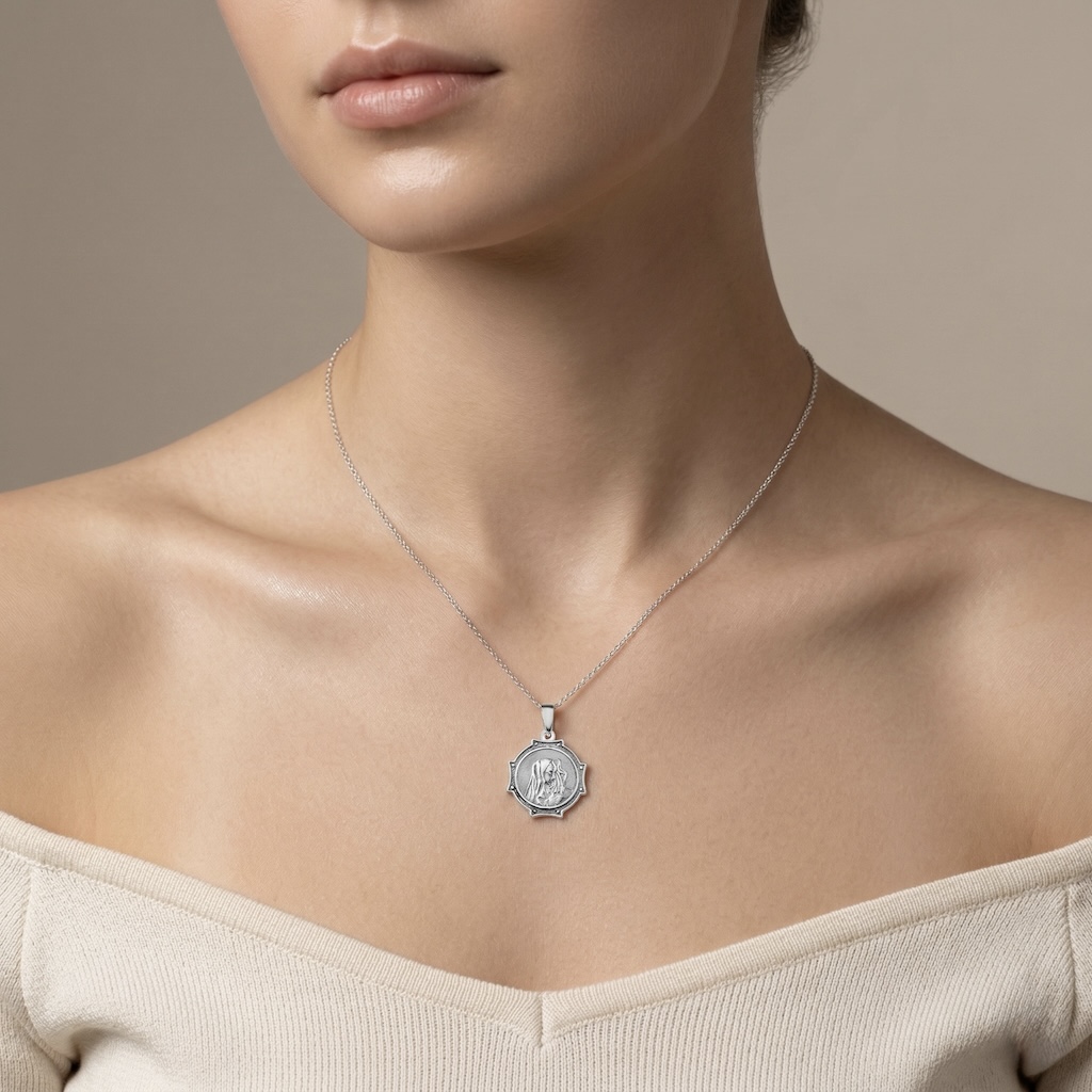 Sterling Silver 925 Madonna Pendant "Holy Mother" - Image 3