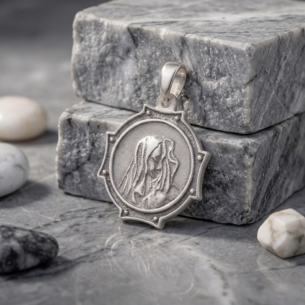 Sterling Silver 925 Madonna Pendant "Holy Mother" - Image 2