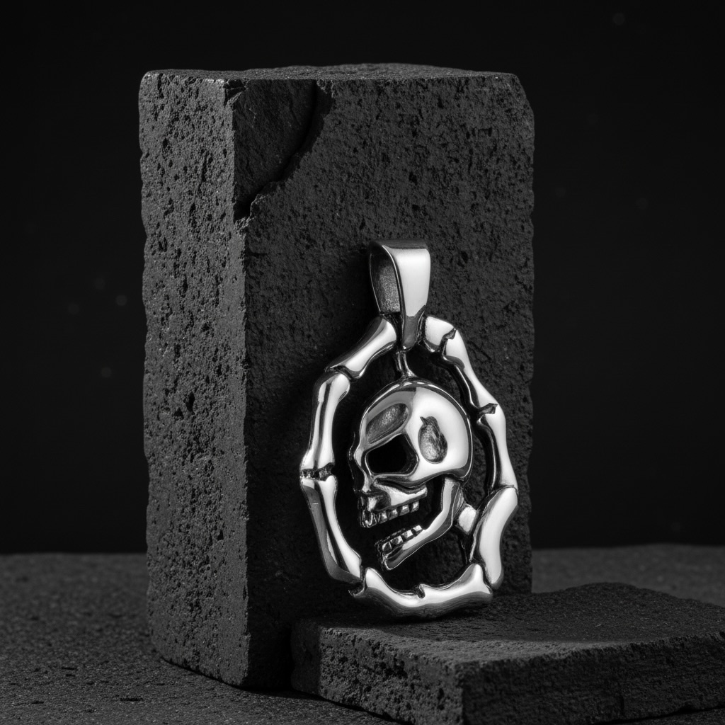 Sterling Silver 925 Skull & Bones Pendant "Memento" - Image 2