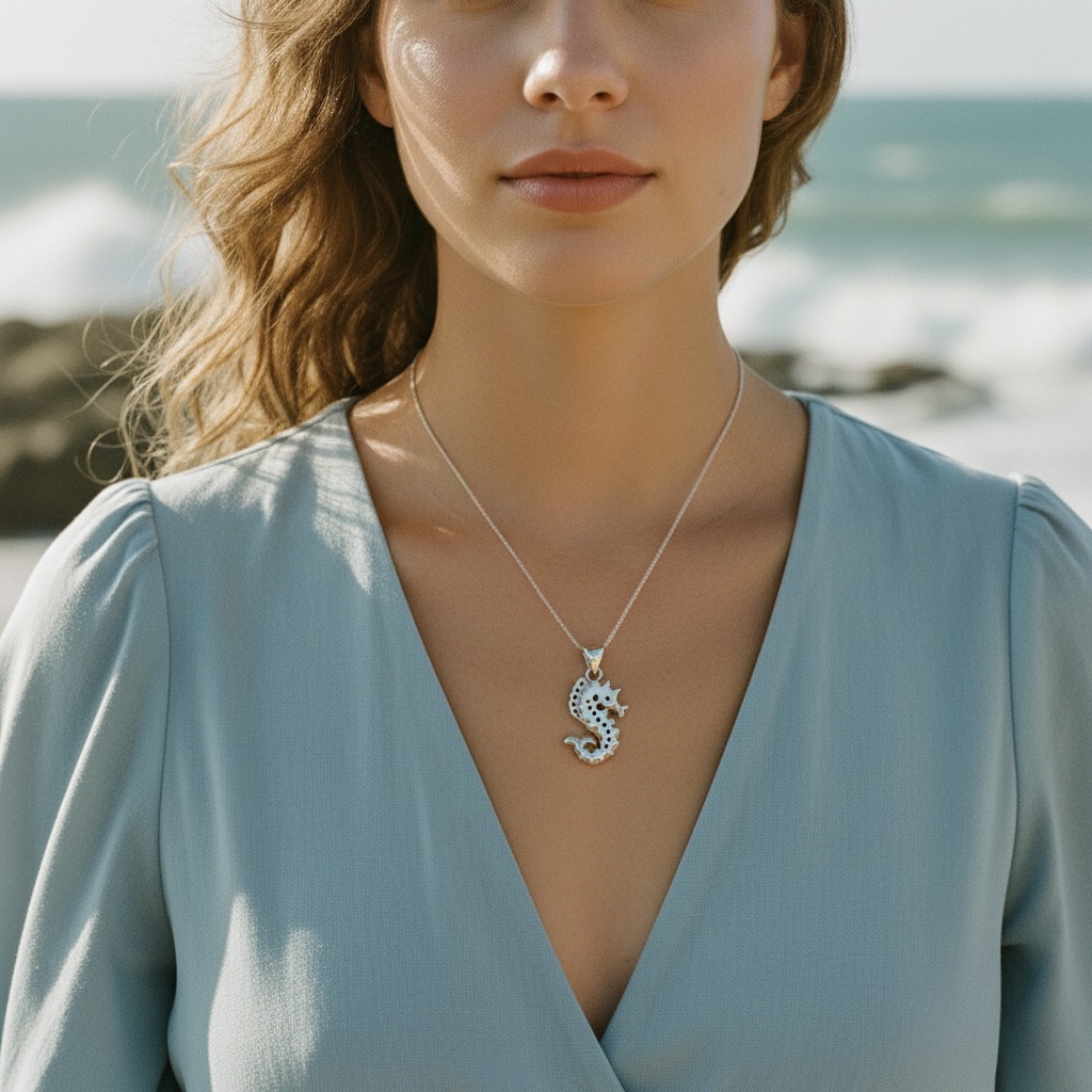 Sterling Silver 925 Seahorse Pendant "Atlantic" - Image 3