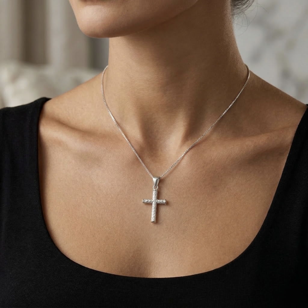 Sterling Silver 925 Cross Pendant “Olive” - Image 3