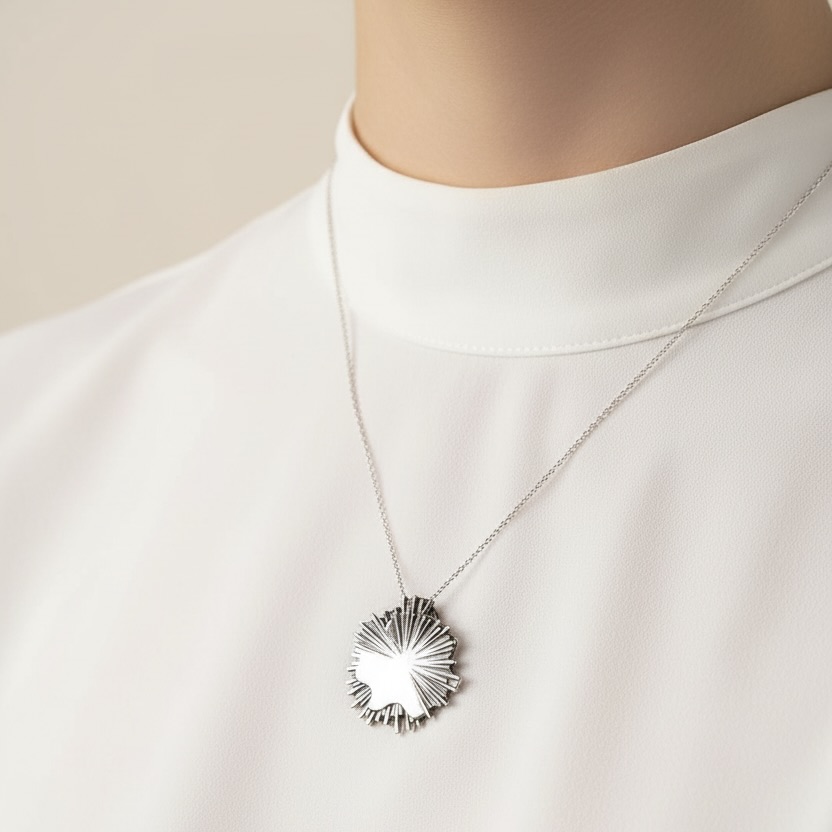 Sterling Silver 925 Pendant “Abstract Flare” - Image 4