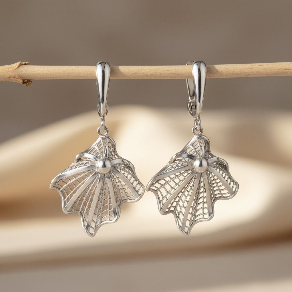 Sterling Silver 925 Dangle Earrings "Aranea" - Image 2