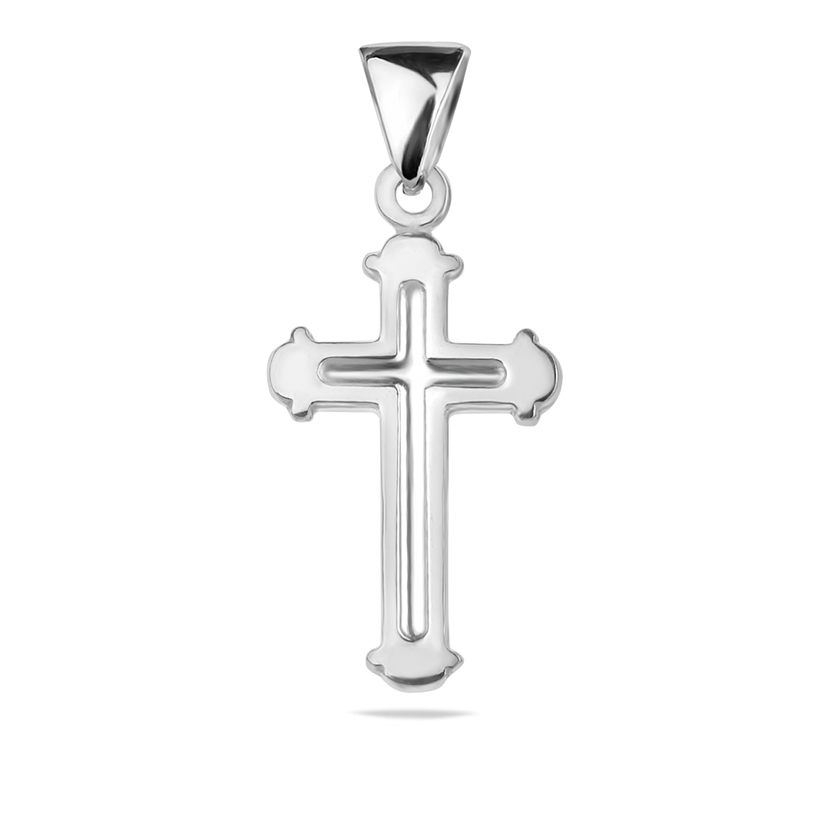 Sterling Silver 925 Petite Cross Pendant "Fidele" - Silver Image 1