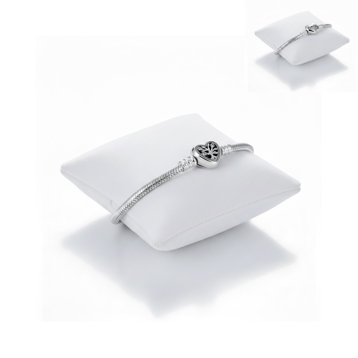 Charm Bracelet Sterling Silver 925 Snake Chain Bracelet "Tuana" - Image 1