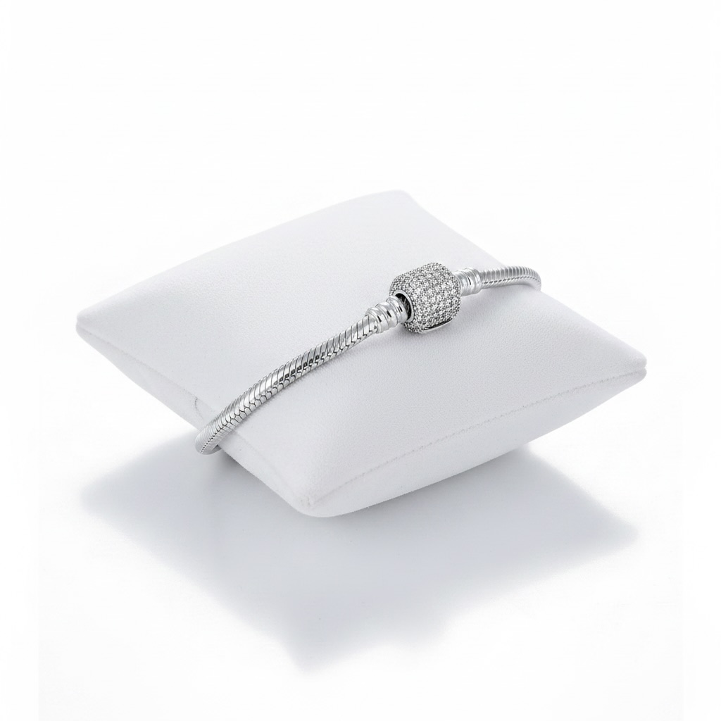 Charm Bracelet Sterling Silver 925 Snake Chain Bracelets "Zara" - Image 1