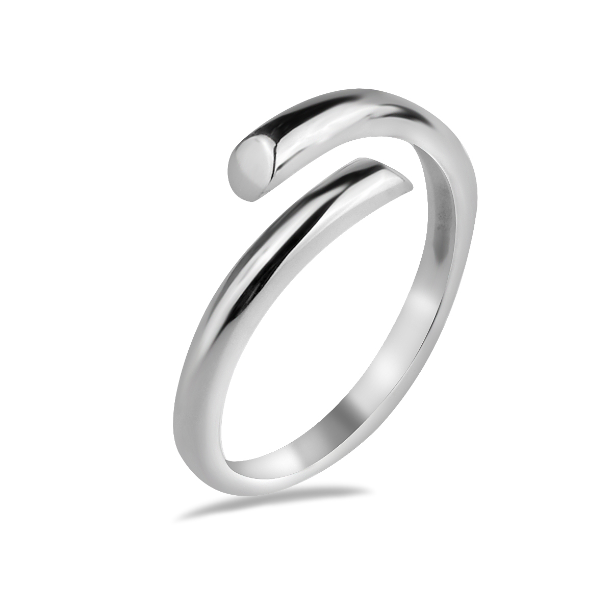 Sterling Silver 925 Minimalist Open Cuff Ring "Essentials"
