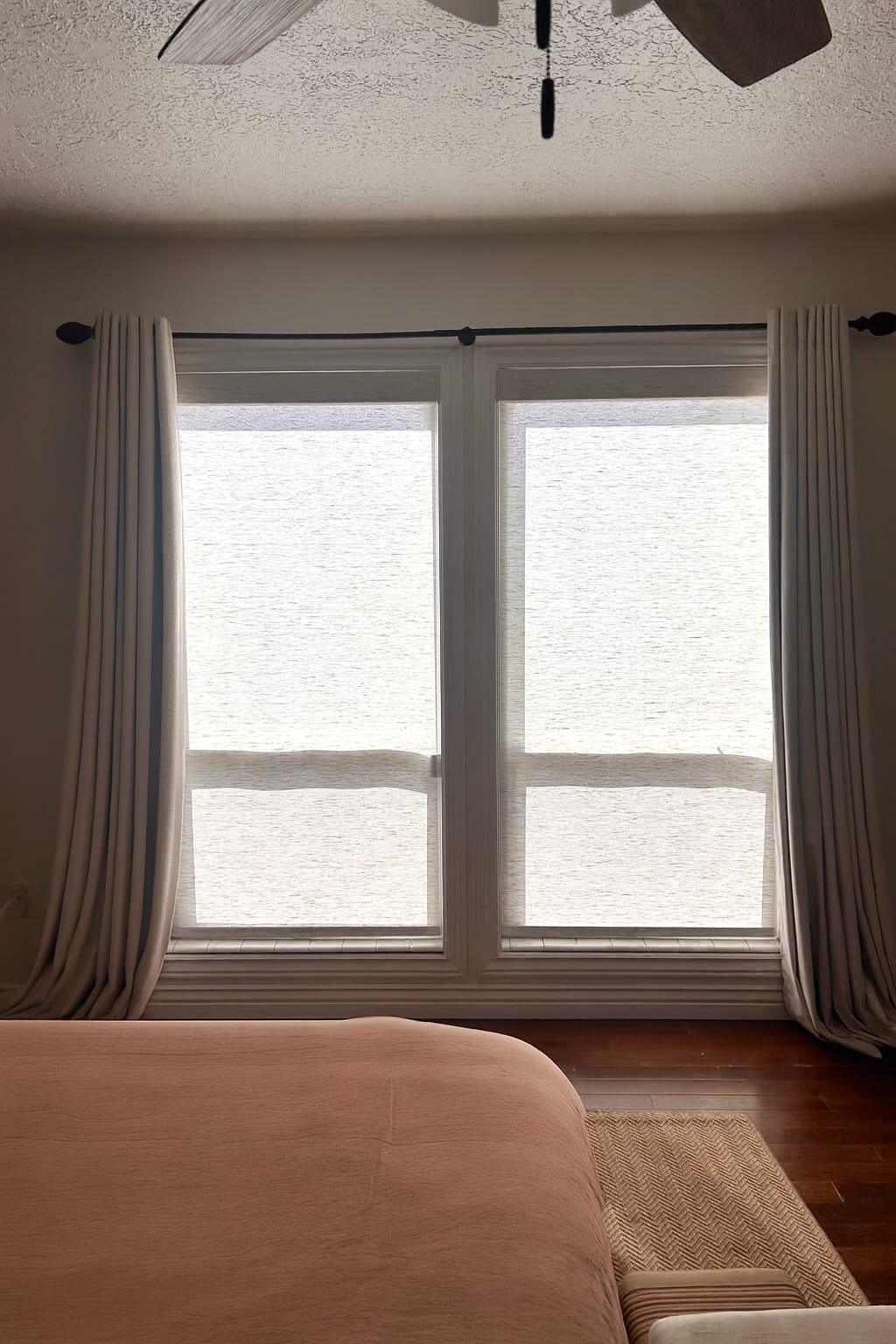 Living room with custom draperies