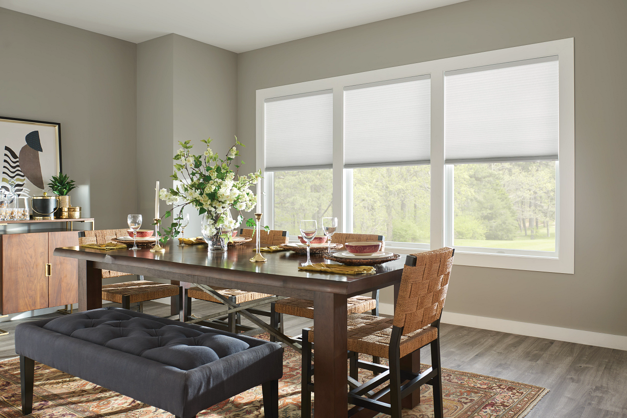 Modern cellular shades providing excellent light control and insulation