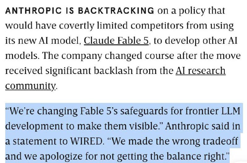 That was quick: 

Anthropic reversed a controversi...