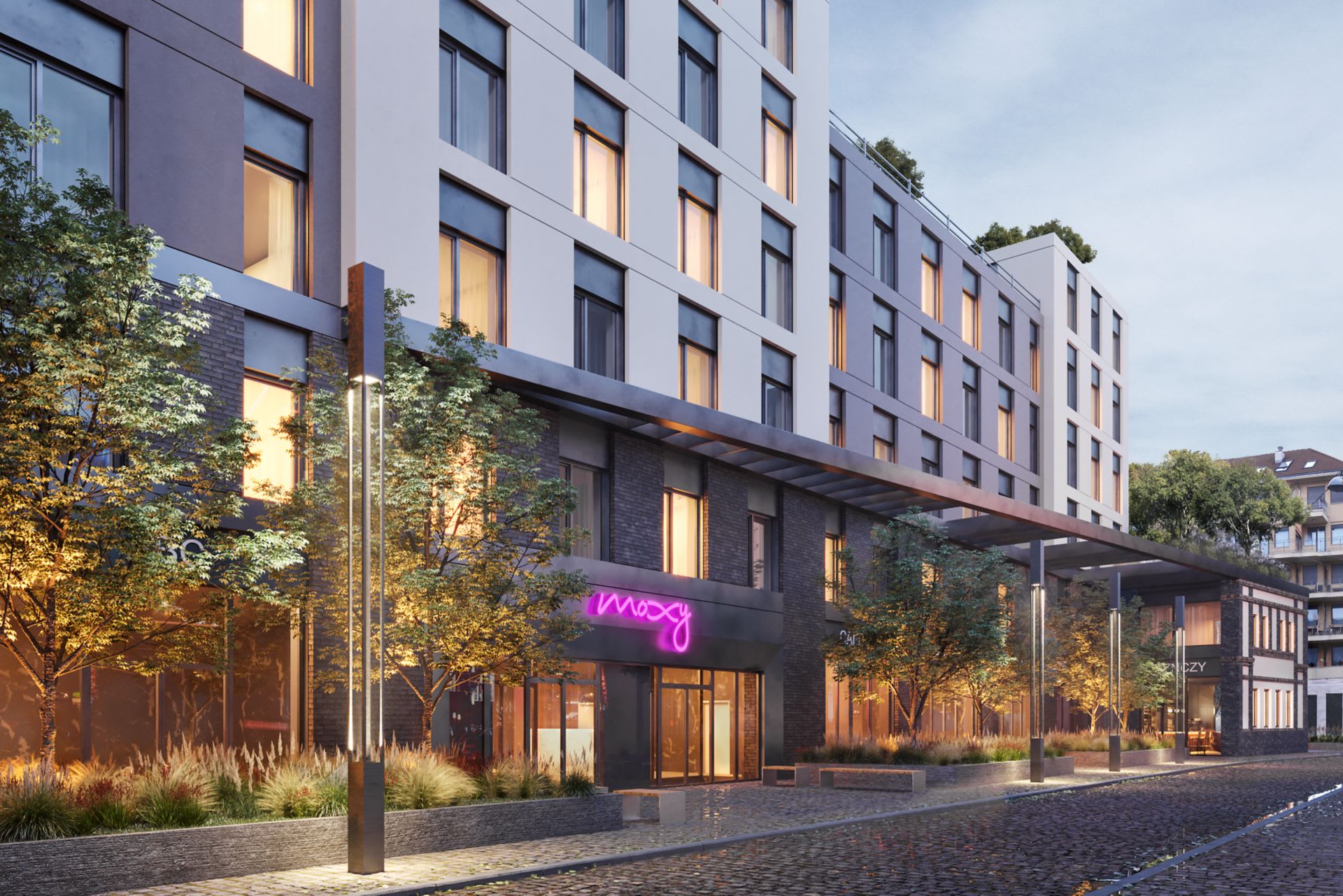 Moxy Budapest Downtown · façade dans la rue Kazinczy quartier Erzsébetváros