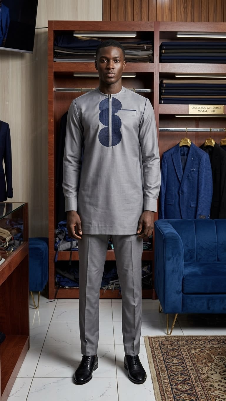 Ensemble Imara – Tunique Col Mandarin et Motif Graphique - Photo 1