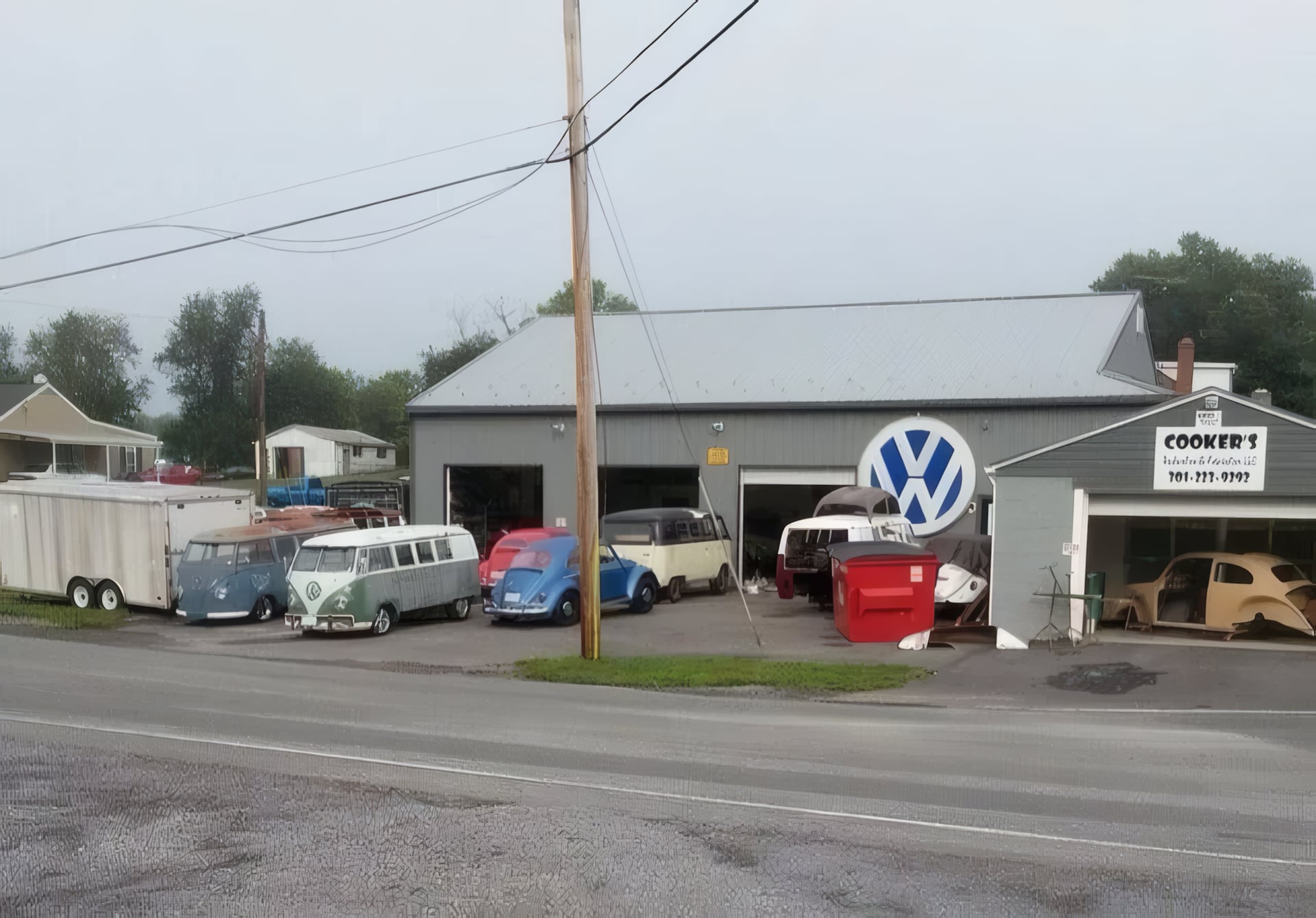 Cooker's VW restoration shop interior in Williamsport, MD