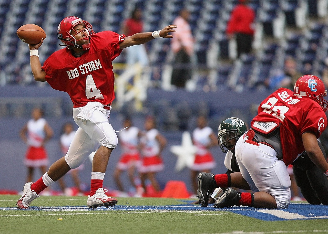High school football athlete passing tournament development.