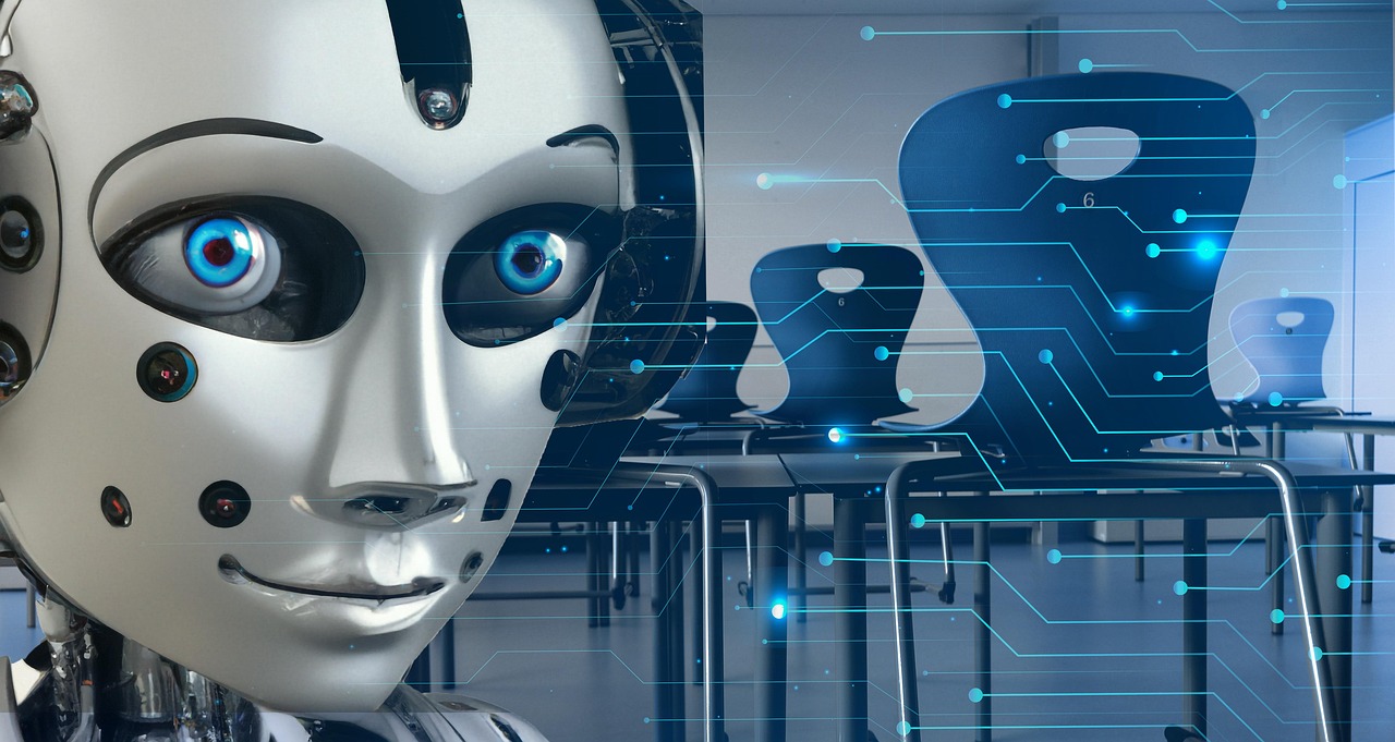 AI concept illustration showing machine learning and reasoning.