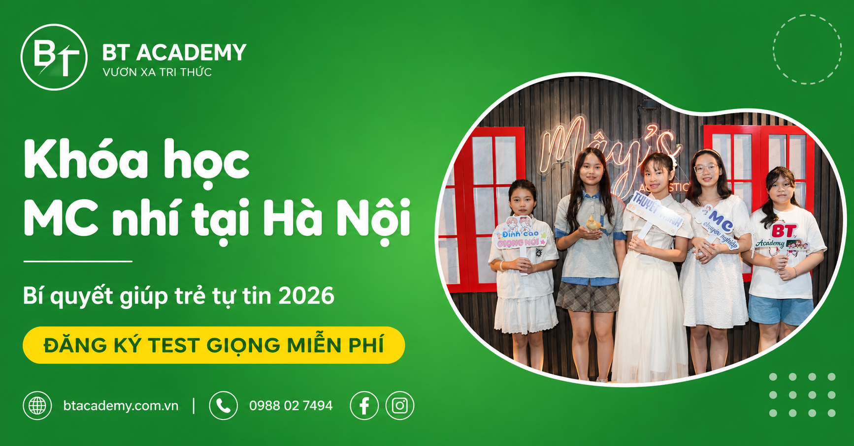 Khóa học MC nhí tại Hà Nội: Bí quyết giúp trẻ tự tin 2026