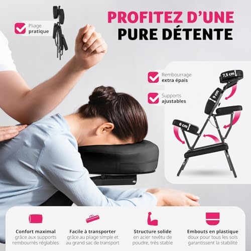 Vue 4 de Tectake Chaise De Massage
