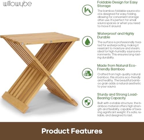 Vue 3 de Willowybe Tabouret Pliable Pour