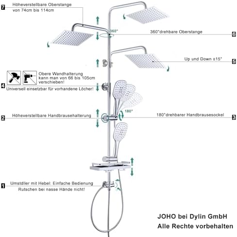 Vue 4 de Joho Colonne De Douche