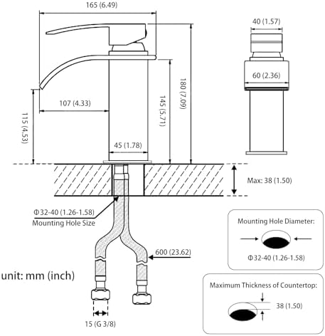 Vue 5 de Kisimixer Moderne Robinet Salle