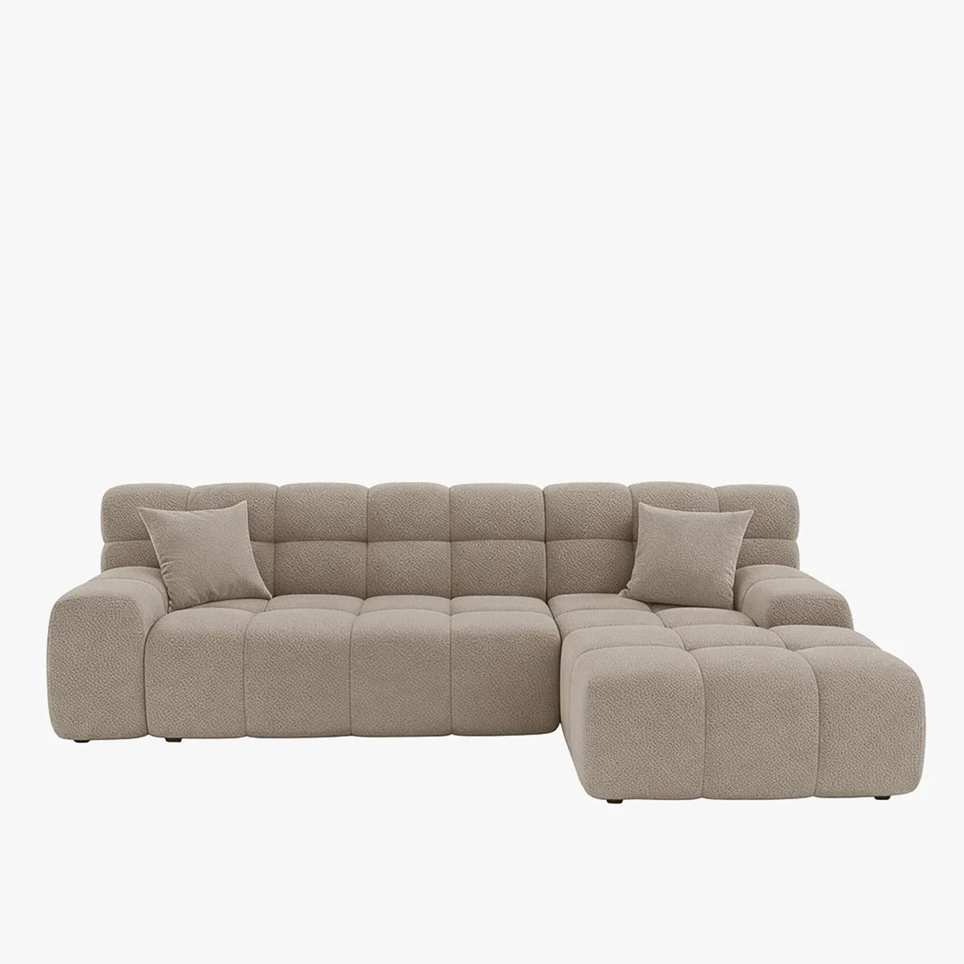 SERENA- Canapé d’angle premium en tissu bouclette