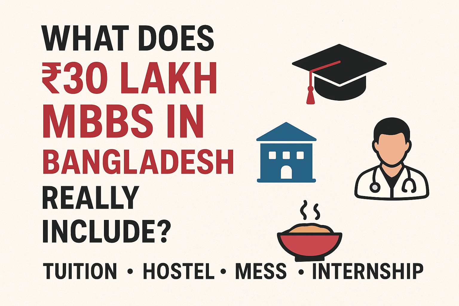 What Does ₹30 Lakh MBBS in Bangladesh Really Include? Tuition, Hostel, Mess, Internship Explained