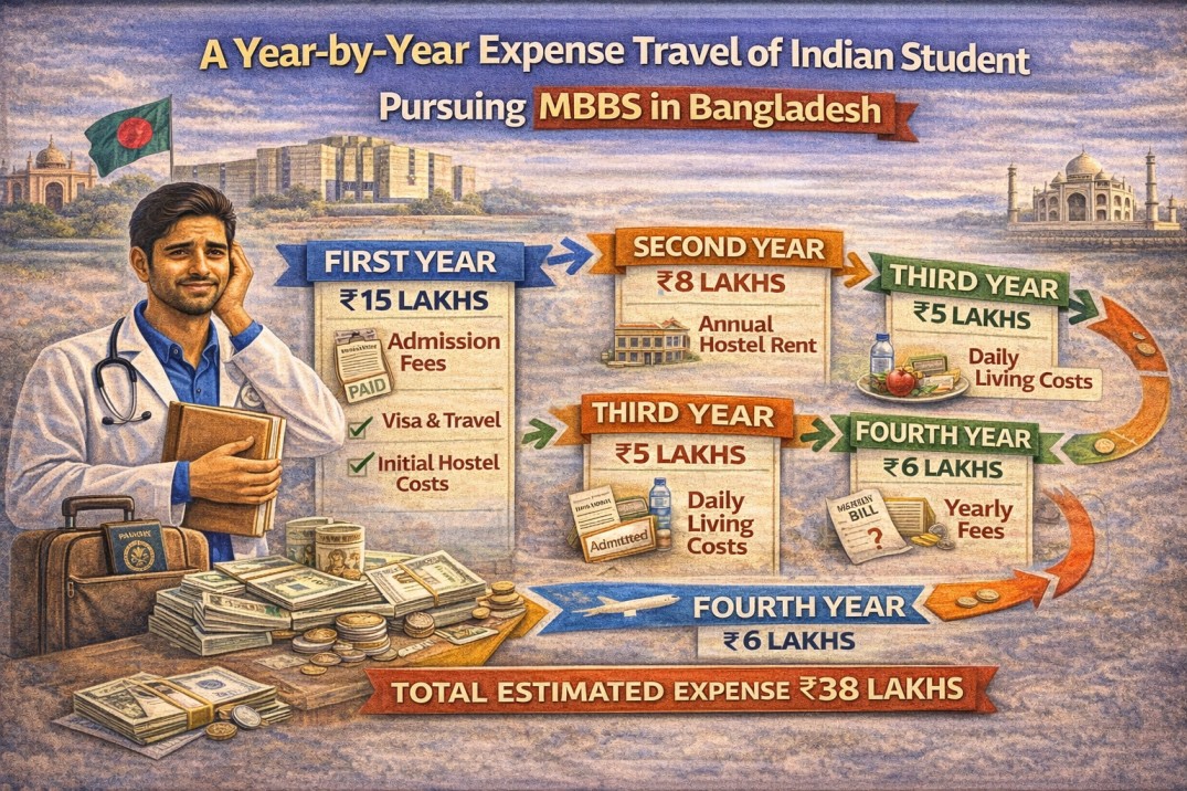A Year-by-Year Expense Travel of Indian Student Pursuing MBBS in Bangladesh