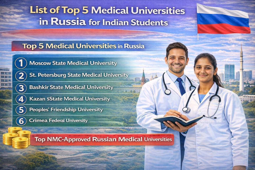 List of Top 5 Medical Universities in Russia for Indian Students with Fee Structure