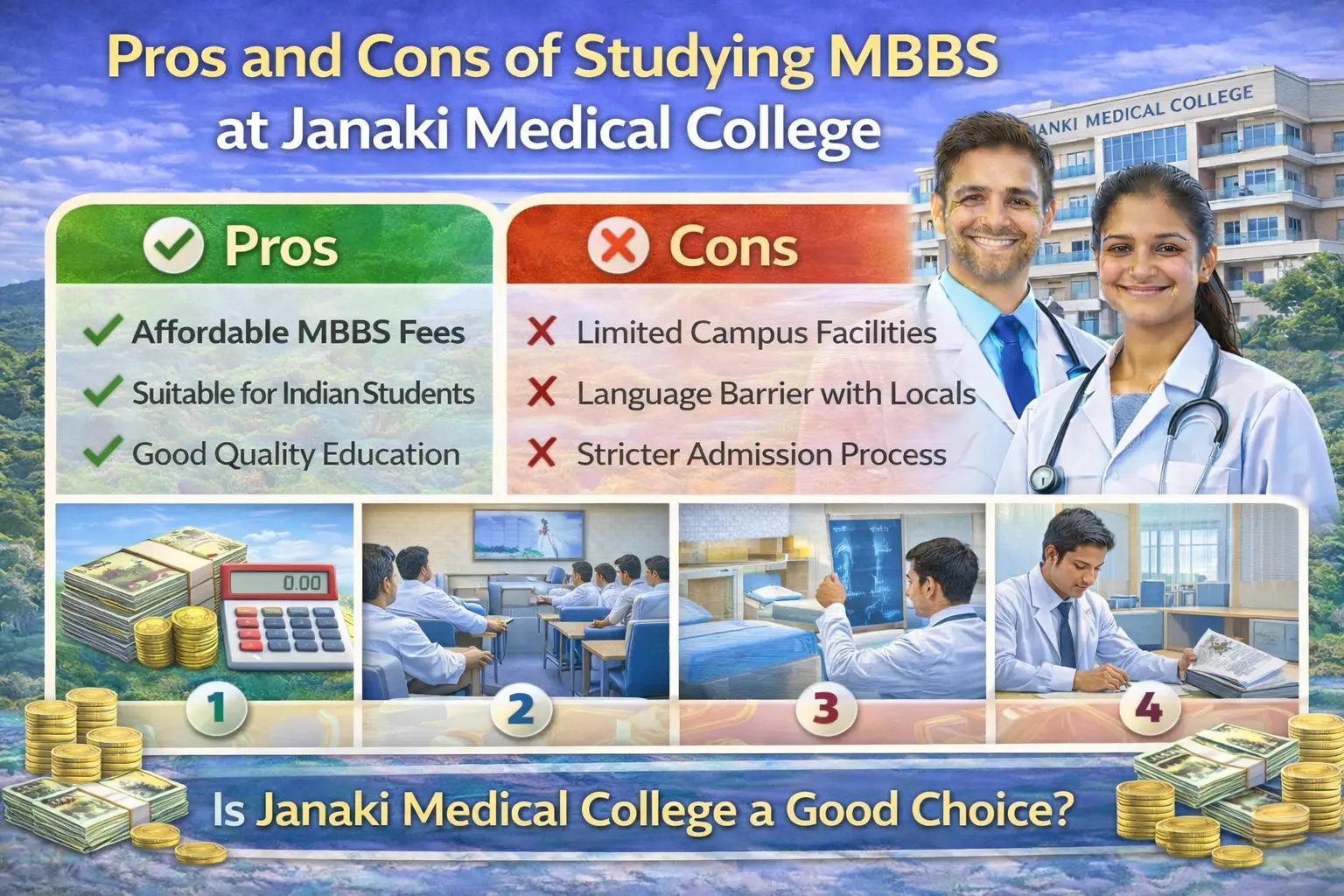 Pros and Cons of studying MBBS at Janaki Medical College